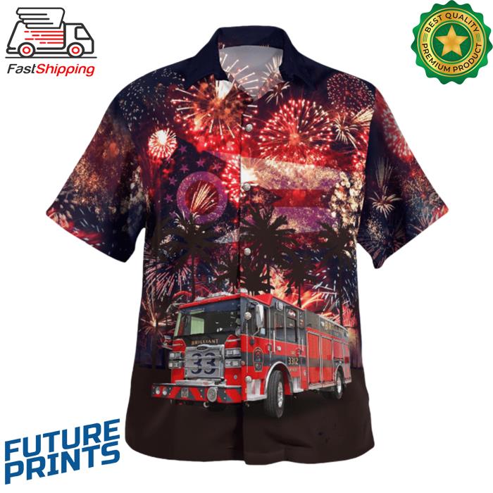 Brilliant Ohio Brilliant Fire Department 4Th Of July Hawaiian Shirt