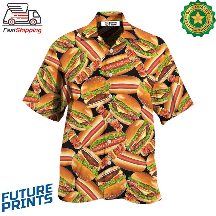 Food Life Is Better With Burger Hawaiian Shirt
